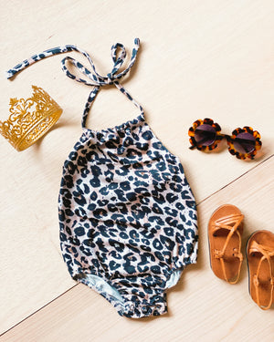 Leopard Halter Romper