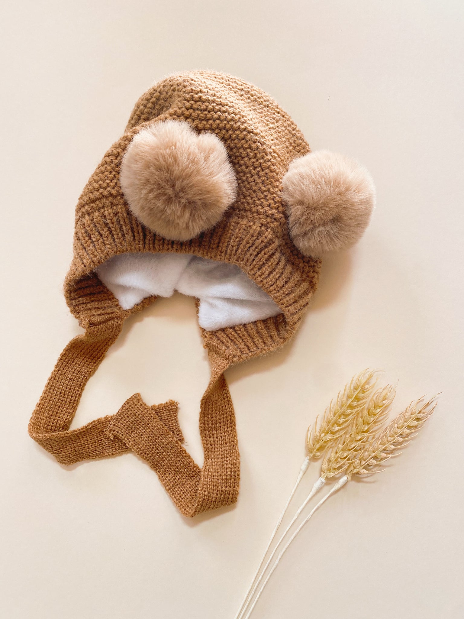 Bear Pom Pom Knitted Beanie