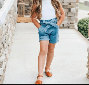 Retro High Waisted Mom Shorts Olive and Sage Baby Boutique